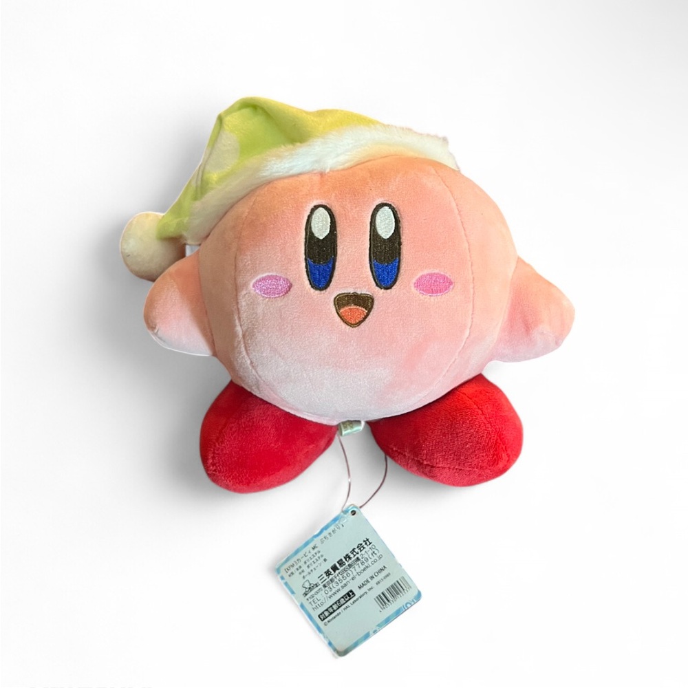 NWT Kirby Plush Toy with Santa Hat